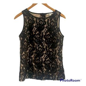 Banana Republic black lace armless top!